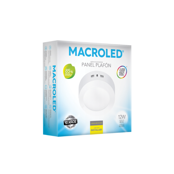 Panel LED Aplicar 12W-Circular Ø17-1080Lm-6000K Blanco - Image 5