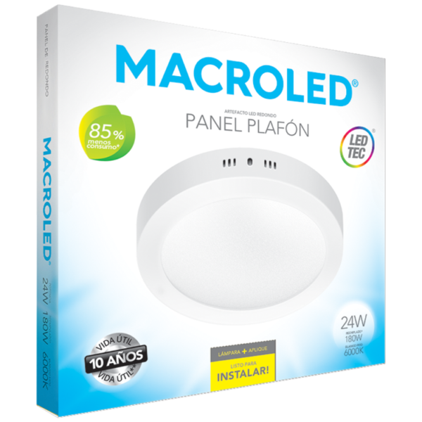 Panel LED Aplicar 24W-Circular Ø30-2160Lm-6000K Blanco - Image 4