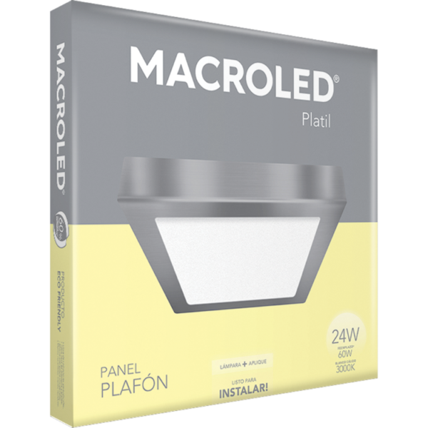 Panel LED Aplicar 24W-Cuadrado-294x294-2040Lm-3000K     PLATIL - Image 3