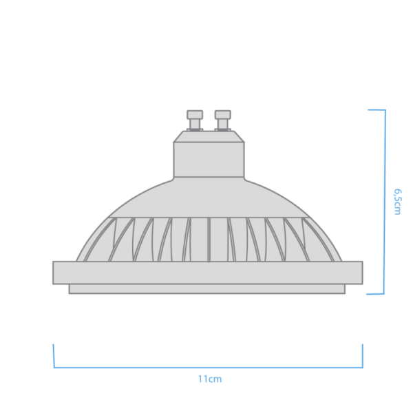 LED-AR 111-GU10 - POT 11 W (25°)- Calido -890Lm-30.000HS 3000k PVC - Image 4
