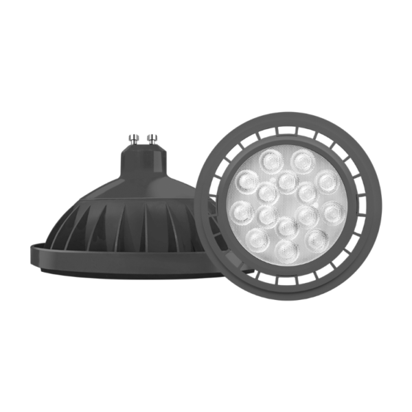 LED-AR 111-GU10 - POT 15 W (25°)- Calido -1050Lm-30.000HS 3000k PVC GRIS