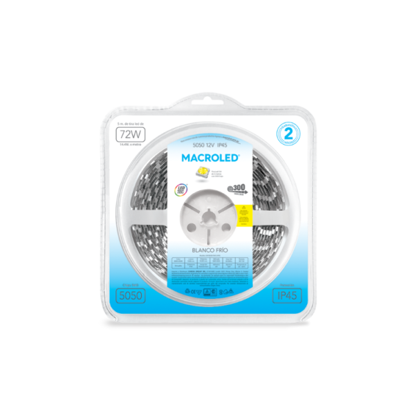 LED-TIRA IP45 -5050-(60xmt) EXT- 120®-IP45-FRIA   3360Lm 40,000hs