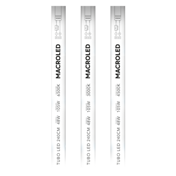 LED-TUBO LED 48w- PVC -3800 Lumenes -DIA-25,000hs-G13-T8 -240cm 6000K - Image 2