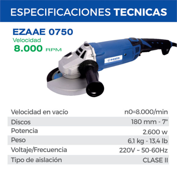 AMOLADORA Angular 7"  2600w - Image 3