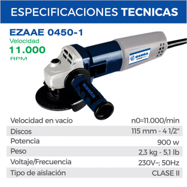 AMOLADORA Angular 4,5"  900w - Image 4